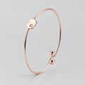 Rose Gold Minimalist Open Cuff Bangle with Crystal Accent