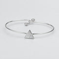 Silver Minimalist Triangle Open Cuff Bangle