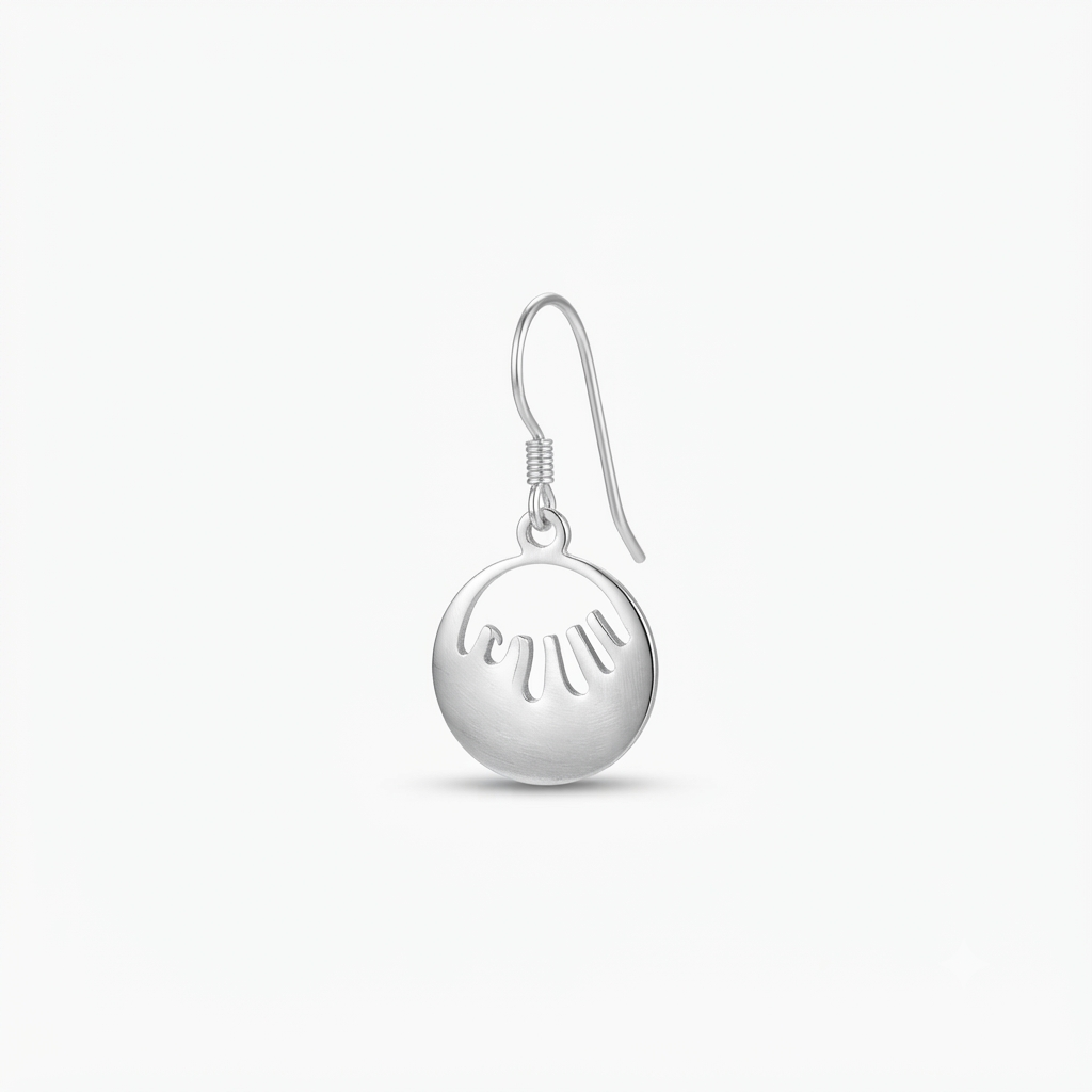 Silver Line Ear 09 - Sterling Silver Drop Earrings
