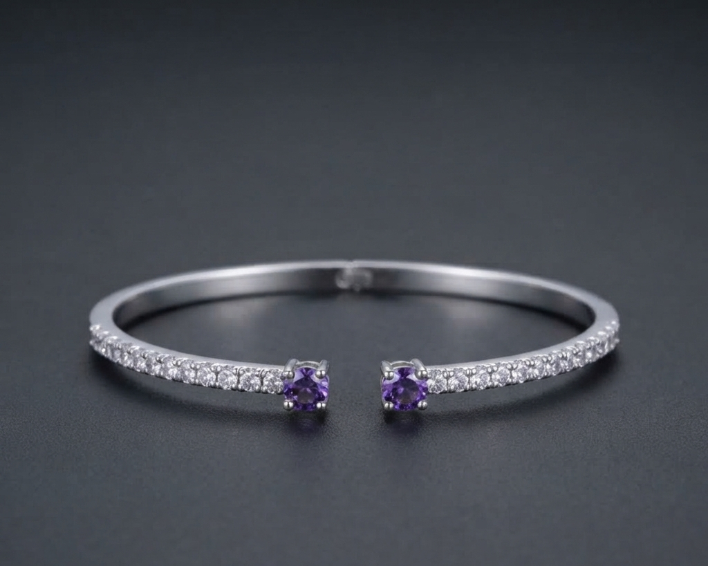Amethyst Pavé Bangle