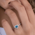 Blue Heart Zircon Ring