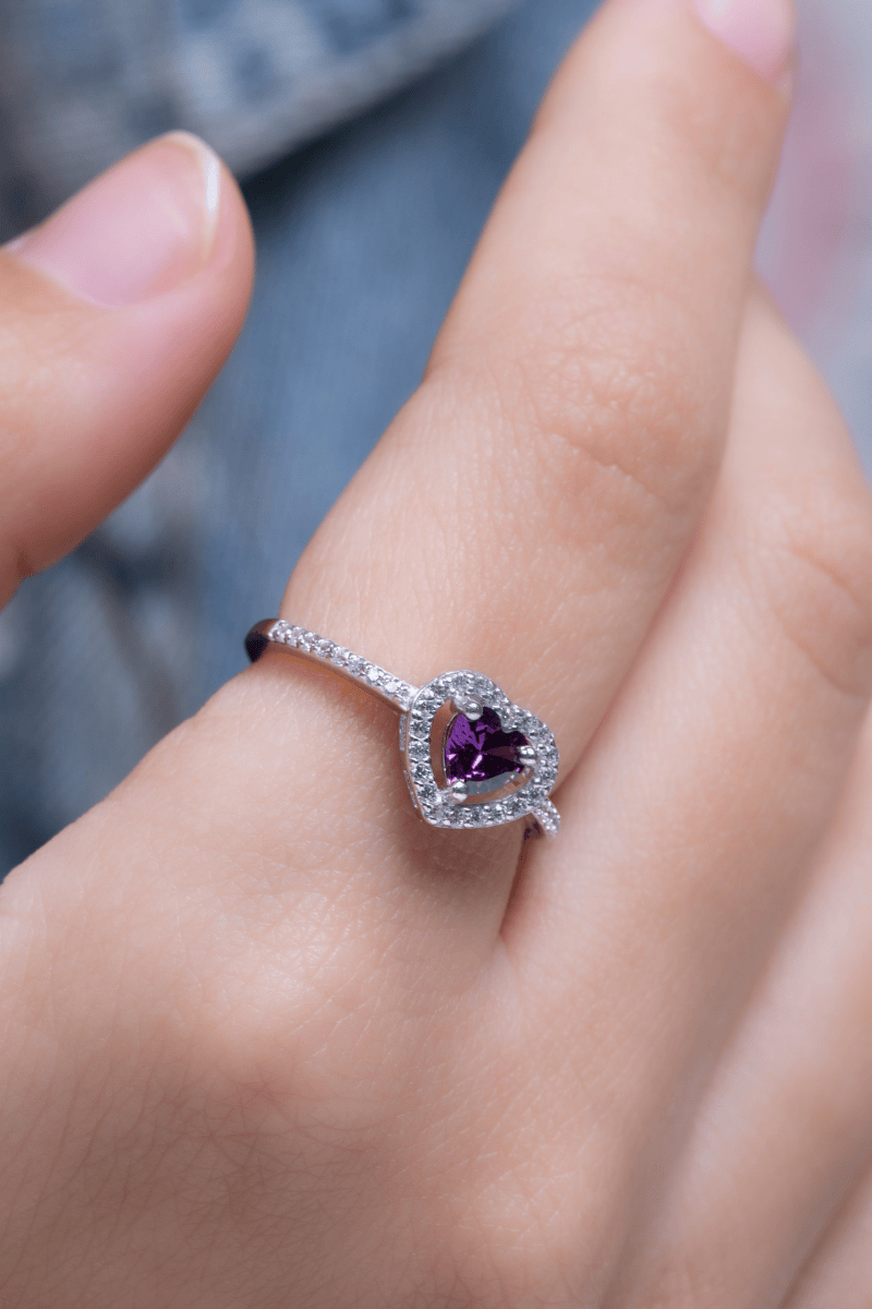 Purple Heart Zircon Ring