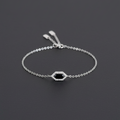 Black stone silver bracelet