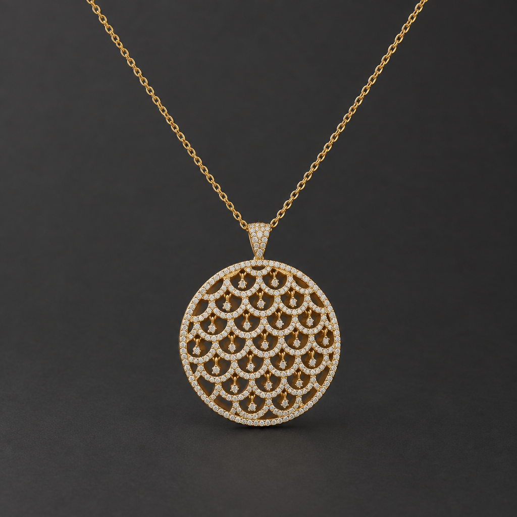 Zircon Halo Necklace