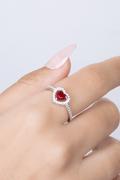 Red Heart Zircon Ring