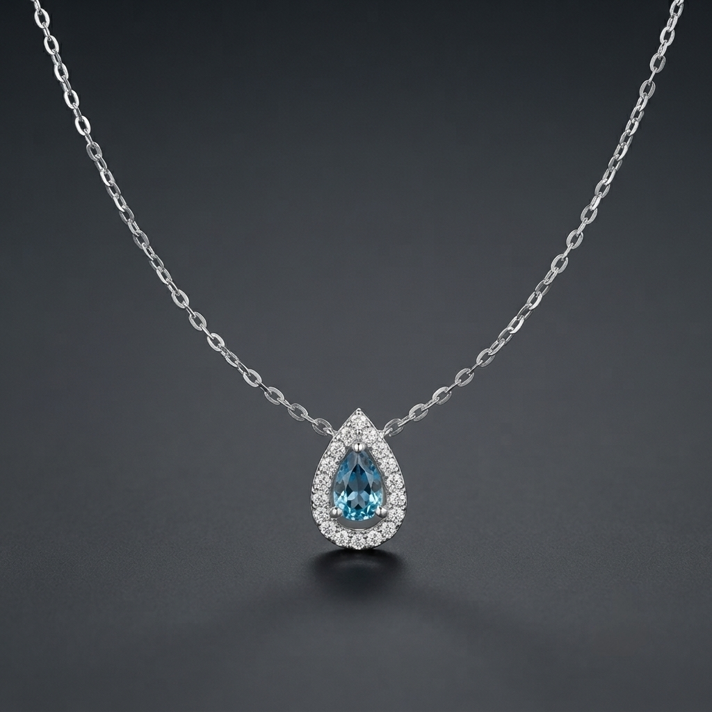 Aria Blue Pendant Necklace
