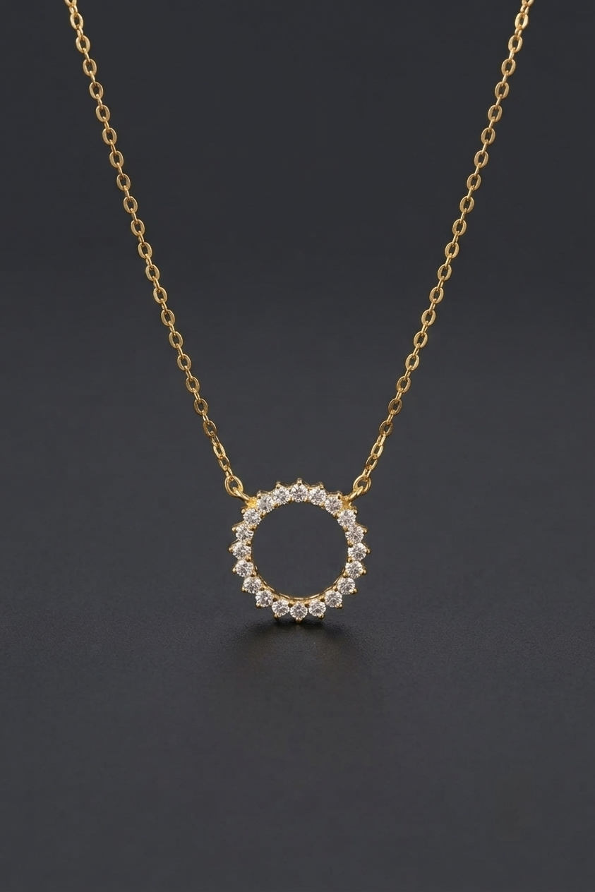 Aveline Gold Halo Necklace