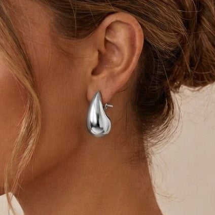 Silver Line Ear 04 - Sterling Silver Drop Earrings