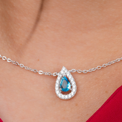 Aria Blue Pendant Necklace