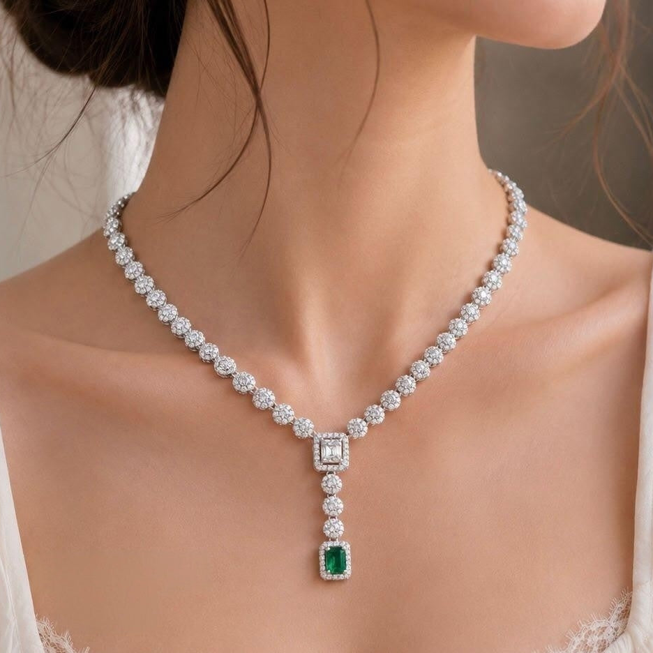 Emerald Zircon Necklace