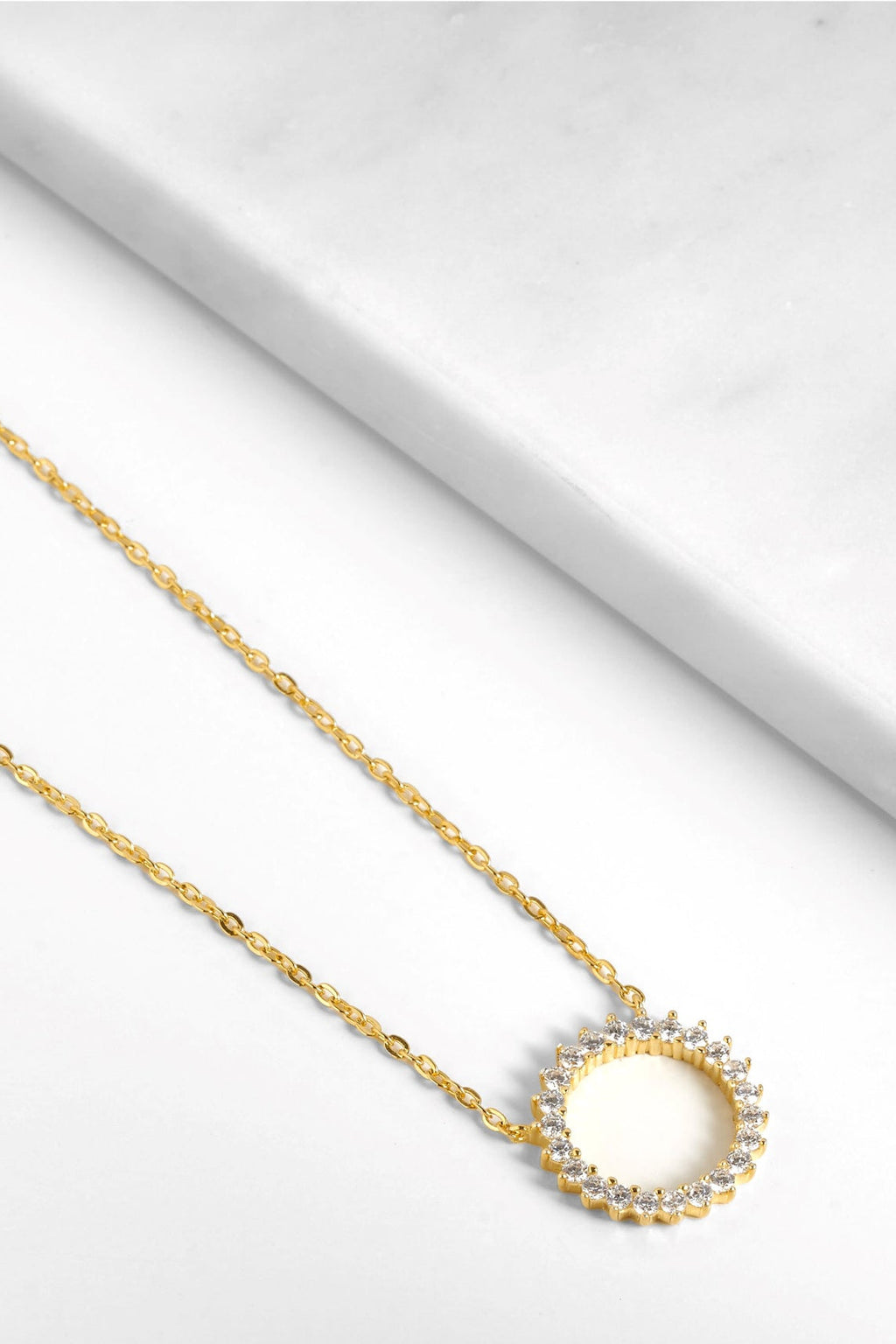 Aveline Gold Halo Necklace