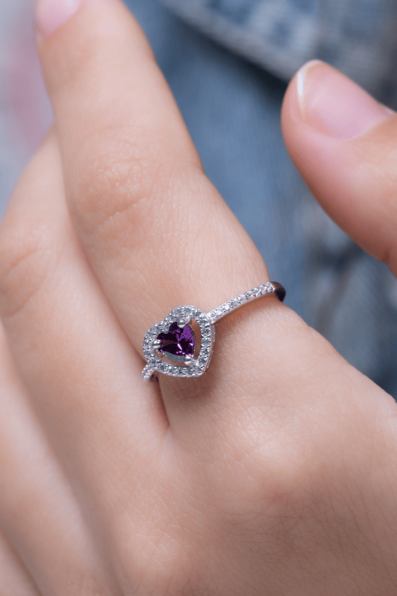 Purple Heart Zircon Ring