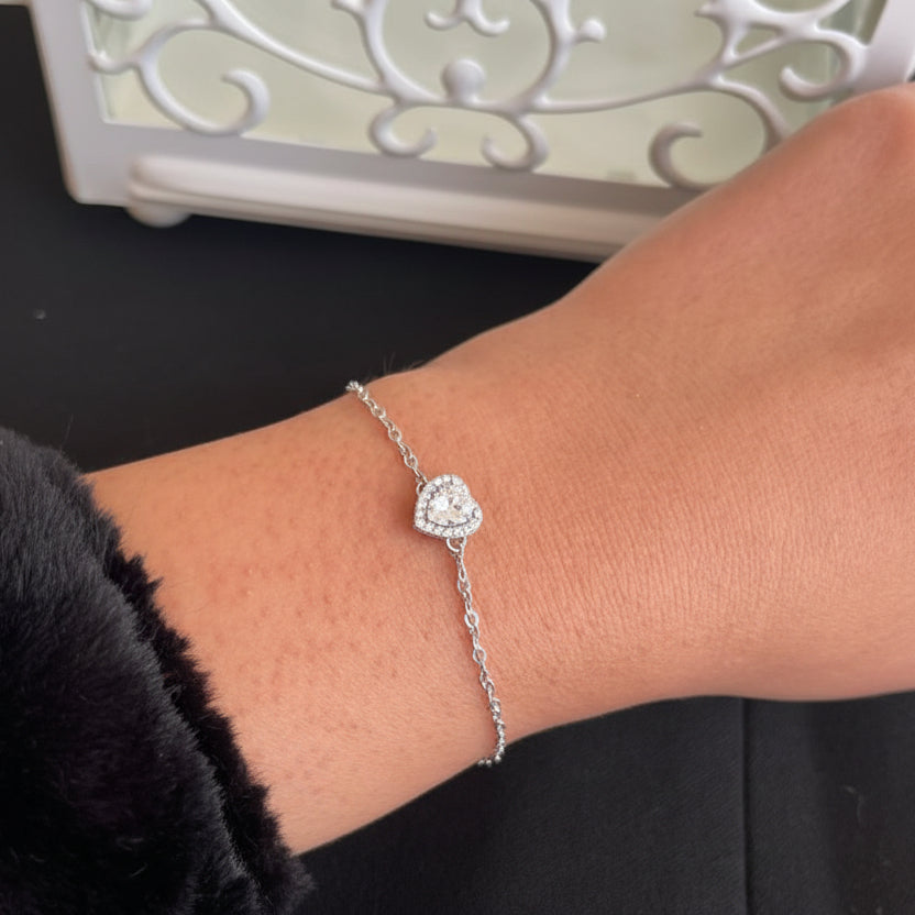 Heart silver bracelet