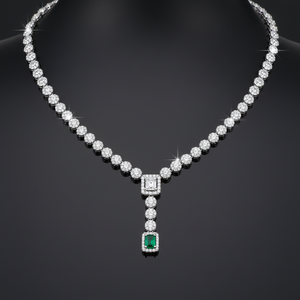 Emerald Zircon Necklace
