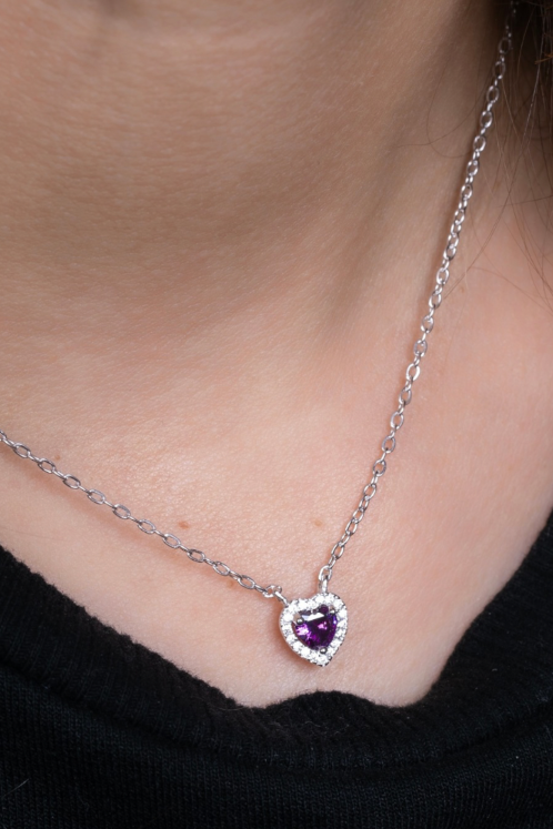 Iris Heart Necklace