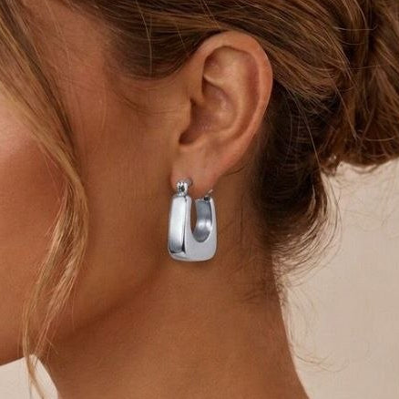 Silver Line Ear 03 - Sterling Silver Drop Earrings