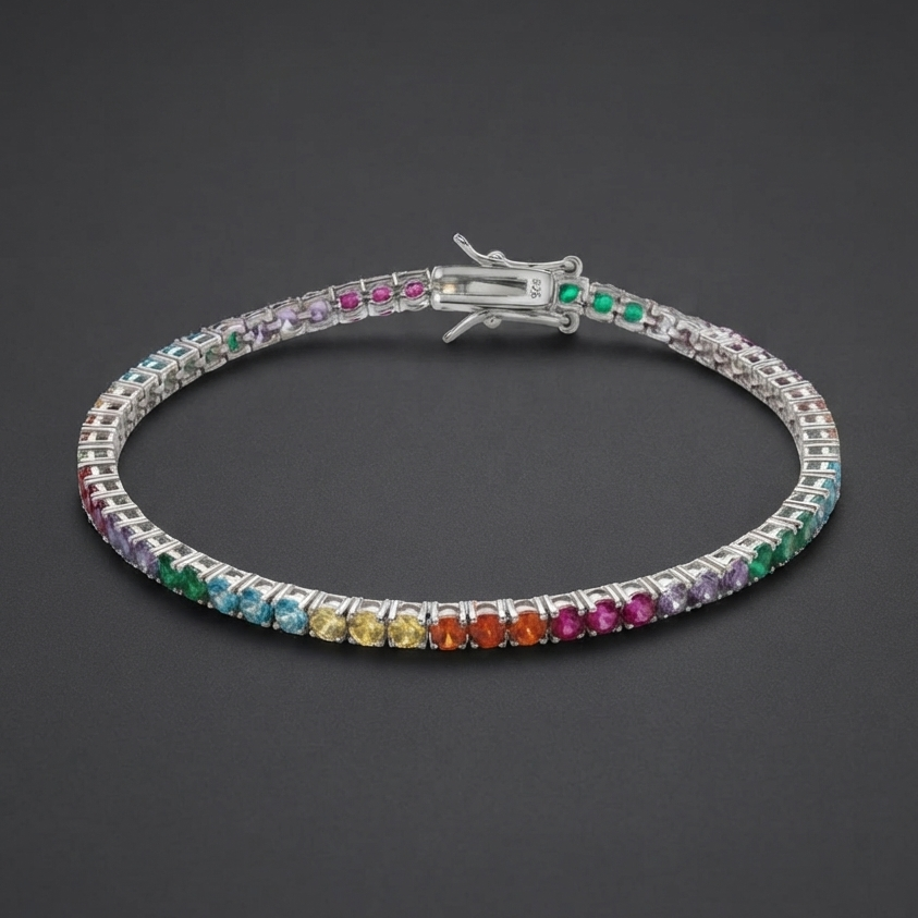Rainbow Tennis Bracelet