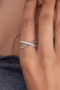 Azure Criss-Cross Zircon Ring
