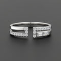 Open two sides silver ring
