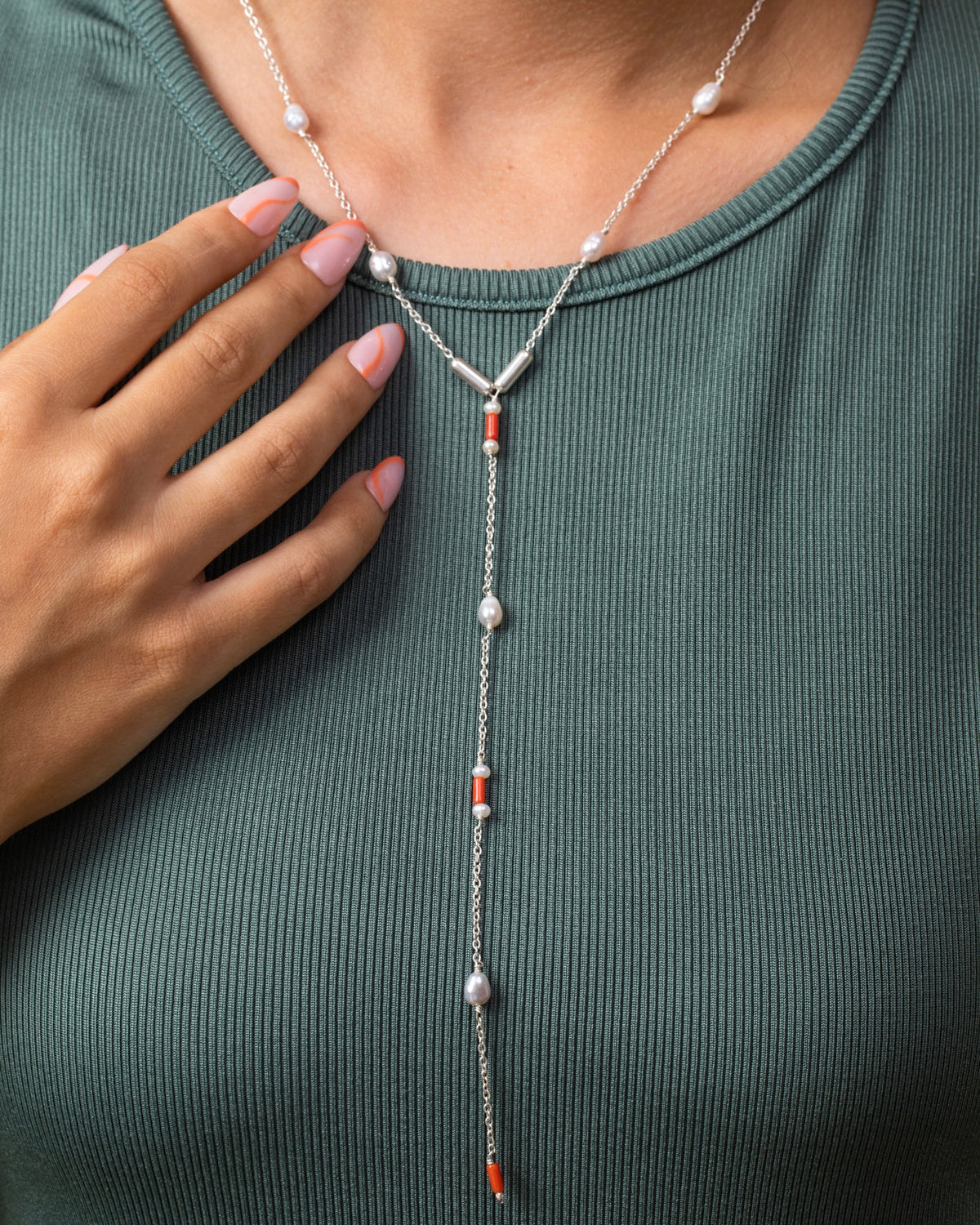 Coral Pearl Necklace