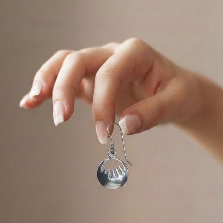 Silver Line Ear 09 - Sterling Silver Drop Earrings