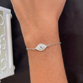 Blue eye silver bracelet