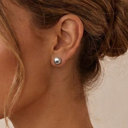 Silver Line Ear 05 - Sterling Silver Stud Earrings